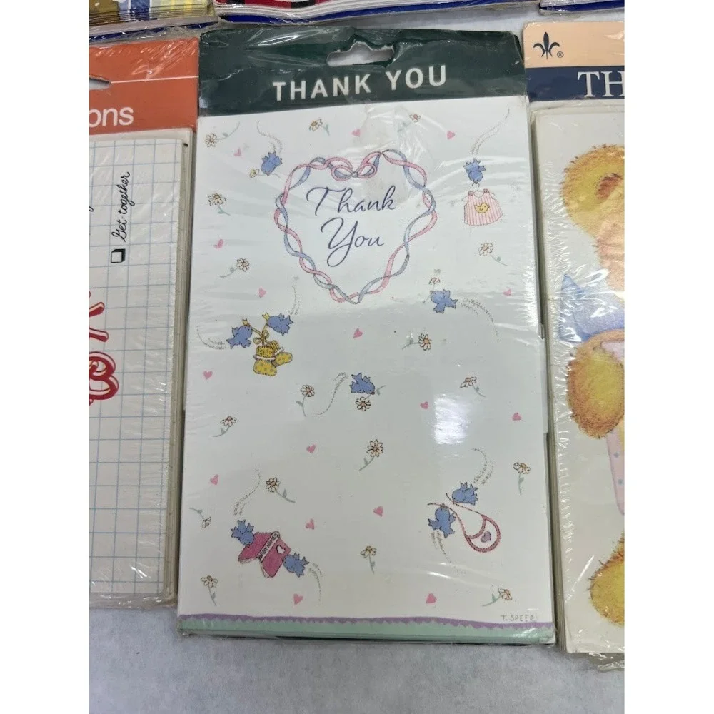 Vintage Greeting Card Lot Invitations Thank You Baby Bridal Shower  11pk